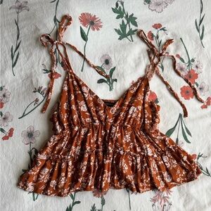 Frayed Floral Tank Top